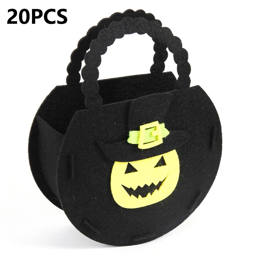 

PJ-WSB02 20Pcs Halloween Non-Woven Treat Bags 3D Party Gift Candy Bags Handbag for Kids Tote Bags I
