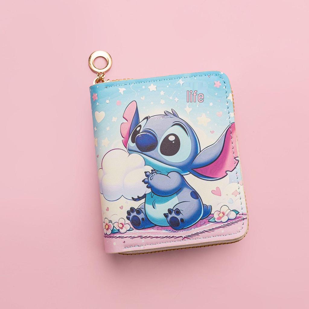 2025 Cartoon Stil Stitch PU Geldbörse: Unisex Kurzes Reißverschluss-Münzfach & Ausweishalter