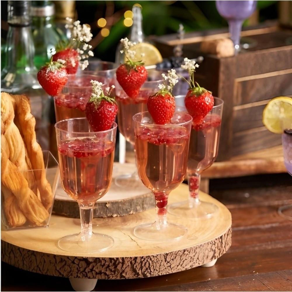 25pcs Unbreakable Disposable Wine Glasses 6 Oz Champagne Goblet Plastic Margarita Glasses  Banquet