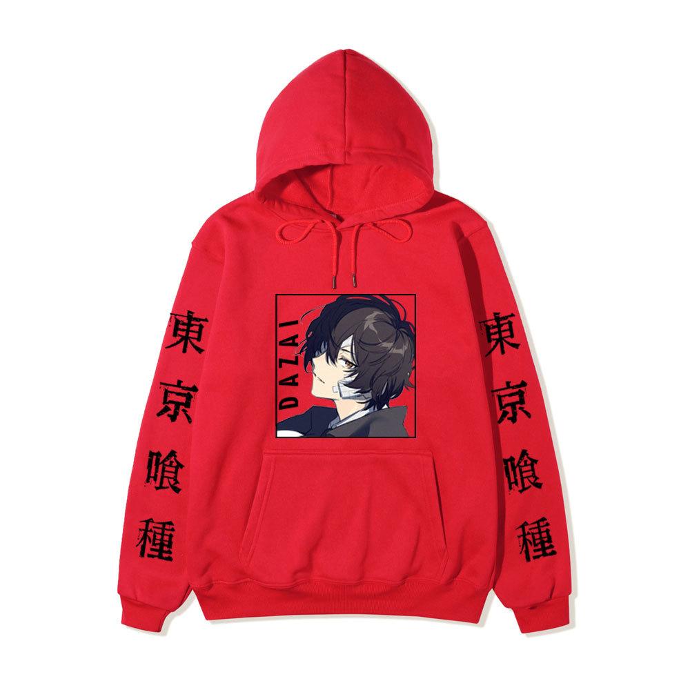 Bungo Stray Dogs Dazai Osamu Unisex Fleece Hoodie Autumn Winter Anime Character Tokyo Kanji Print Long Sleeve Pullover Sweatshirt