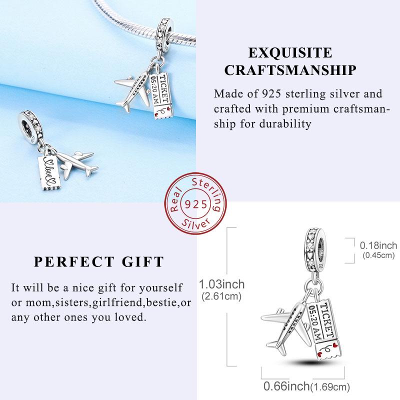 Original 925 Silber Charms Anhänger für DIY Schmuckherstellung Liebe Reisen Leben Perlen Armband Halskette Damen