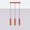 Lampa Wisząca Amber 3 Gu10 Ochra Czerwona Alu Lumilo 16.267.32