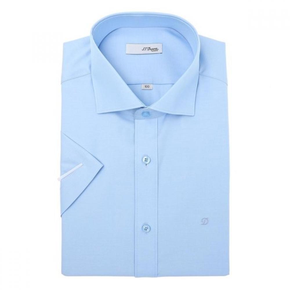 S.t. Dupont High Quality Cotton Blend Solid Short Sleeve Slim Fit Shirt S5mm21hs SE5MM302BU/100
