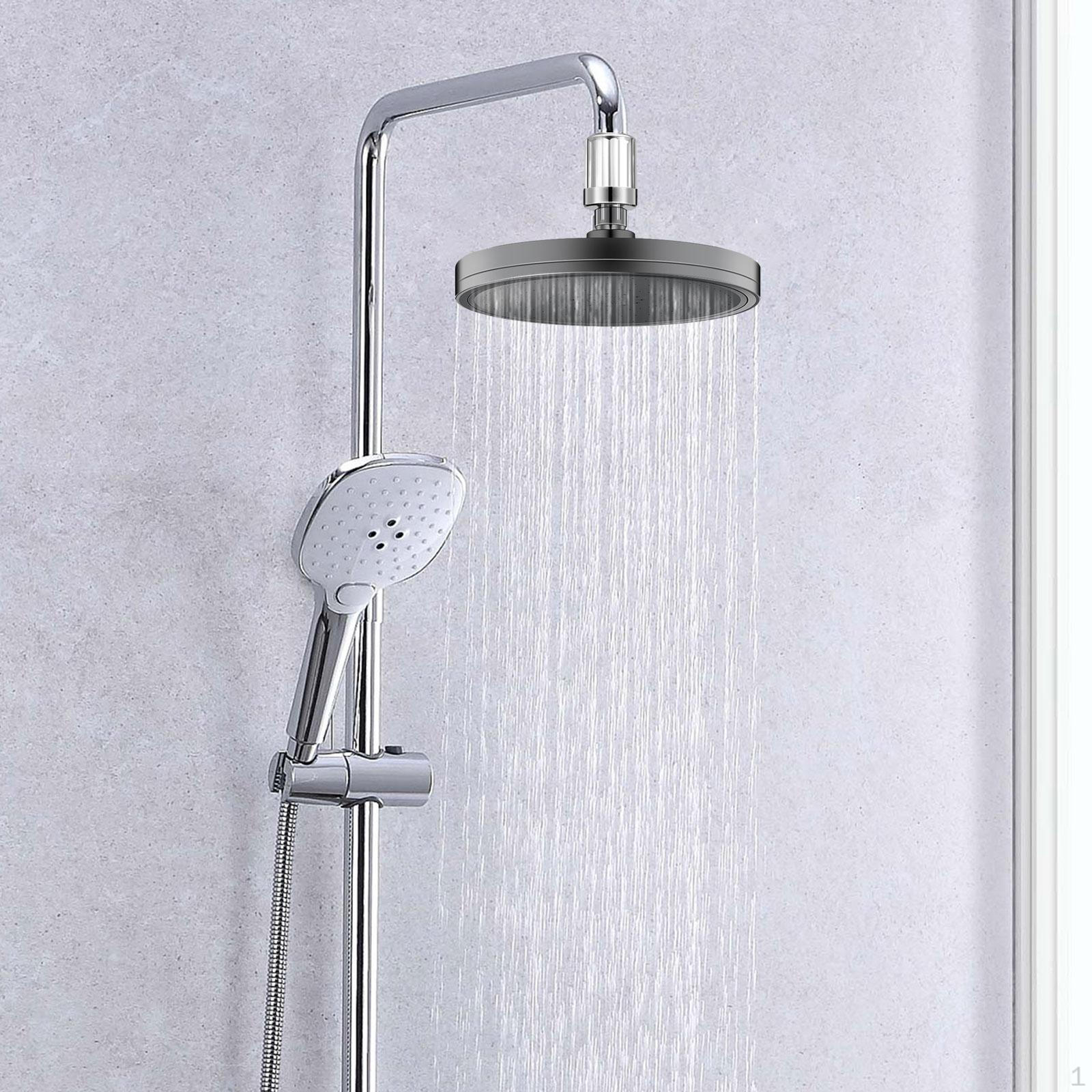 

Shower Head Rain Showerhead with 6 Mode Stainless Steel Easy Clean 9 Inch Round Rainfall gray