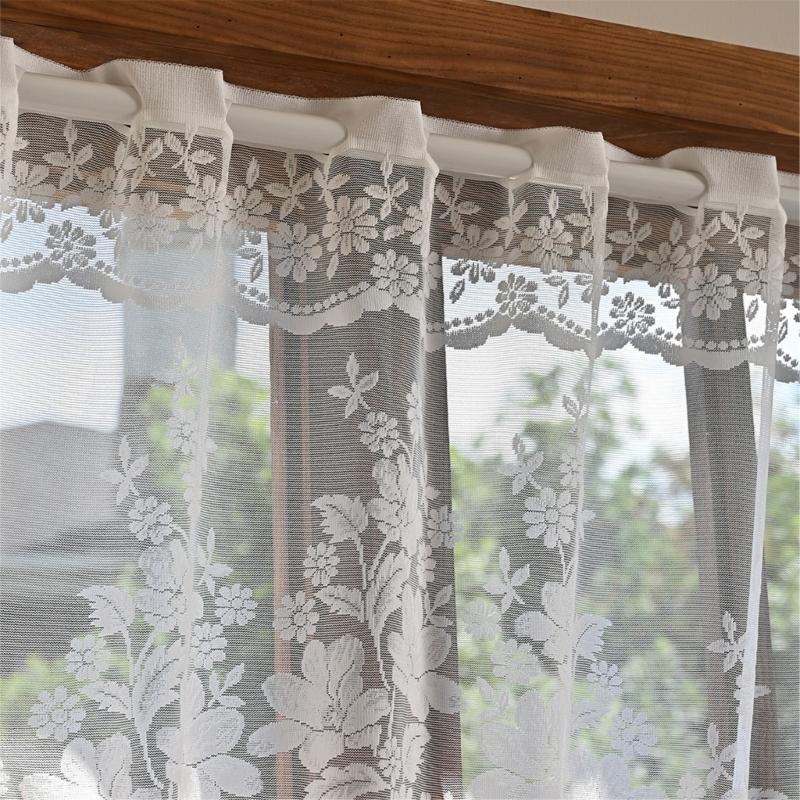Half Sheer Lace Curtain With Florals Styles Window Dressing Solution Soft Filtering Home Decoration