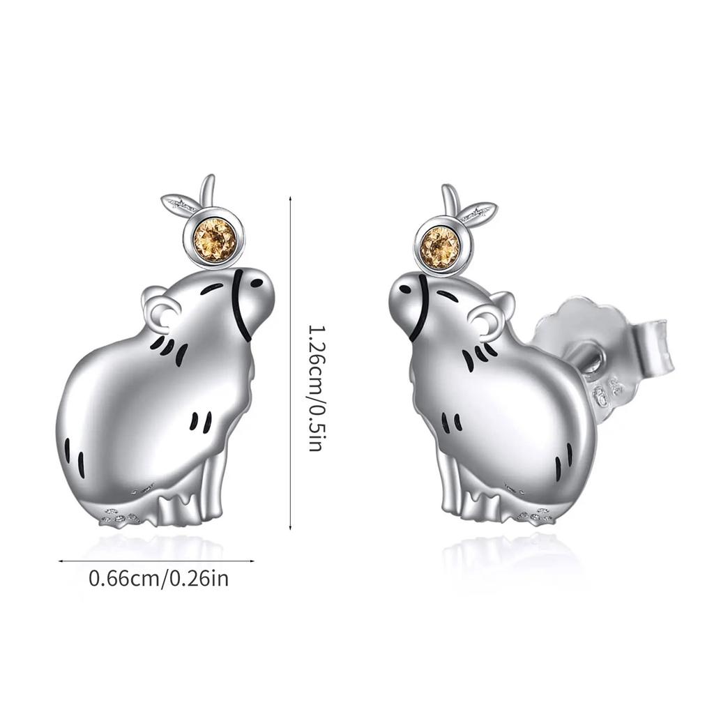 Cute Capybara Earring Adornment Fashionable Ear Rings Jewelry Ornament Fashionable Alloy Earrings for Women Ladies Girls