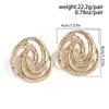 Ingemark Einzigartige Punk Hohl Geometrisch Spiral Kreis Stecker Ohrringe für Damen Mädchen Mode Retro Piercing Ohrring Party Schmuck