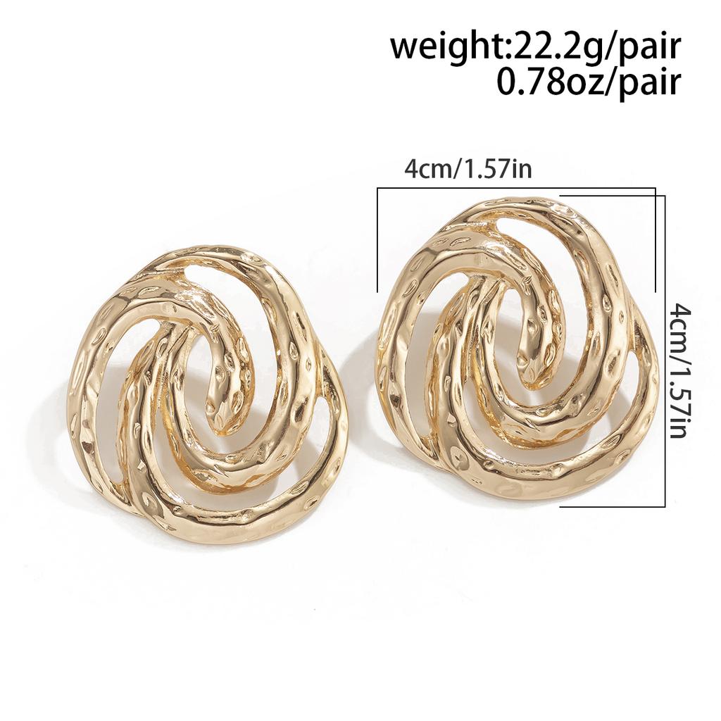 Ingemark Einzigartige Punk Hohl Geometrisch Spiral Kreis Stecker Ohrringe für Damen Mädchen Mode Retro Piercing Ohrring Party Schmuck