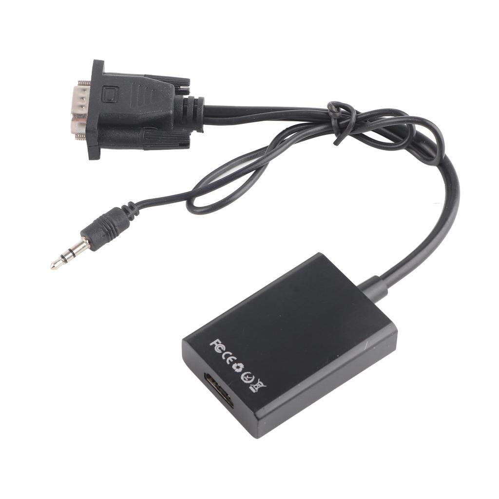 VGA To HD Multimedia Interface Converter 1080p USB Power Supply VGA Adapter with 3.5mm Sound Cable