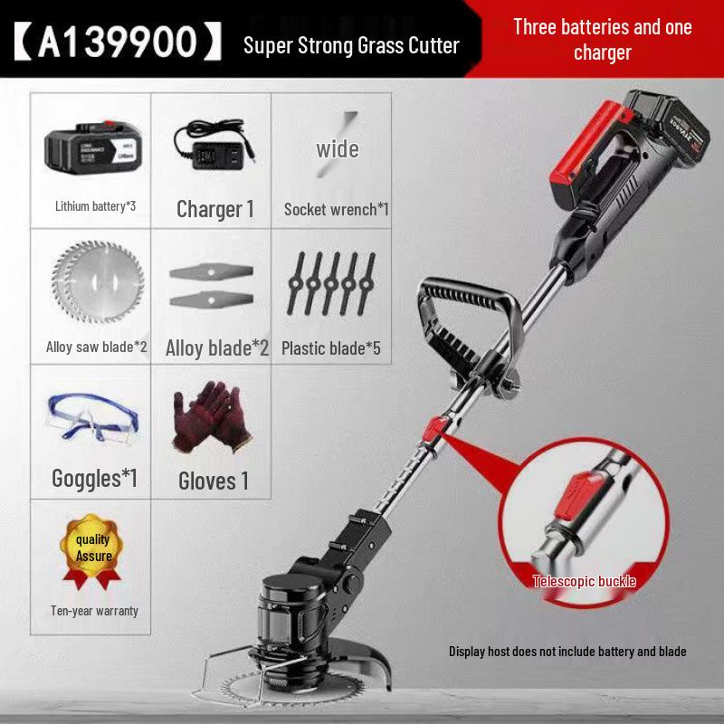 Compact Electric Scythe: Rechargeable Multifunctional Weeder and Lawn Mower with Lithium Battery for Household and Orchard Use.