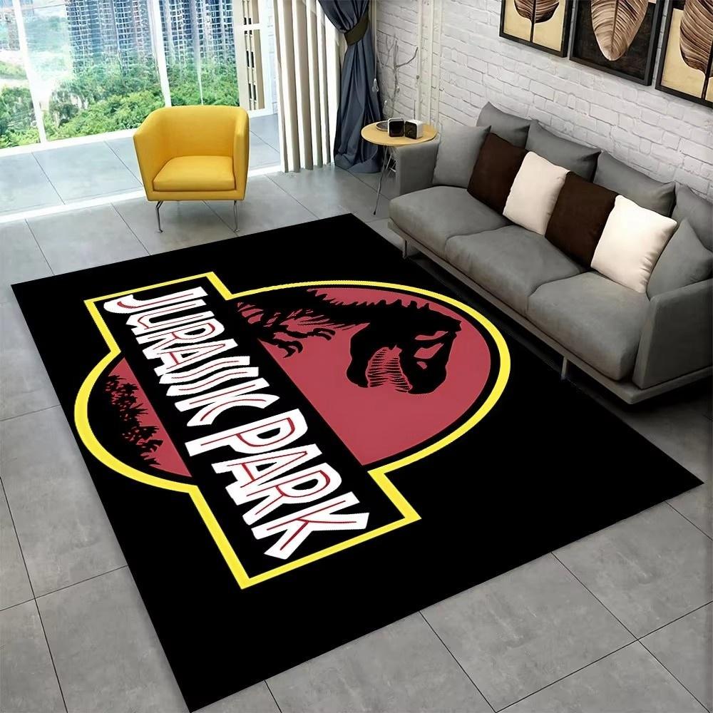 3D J-Jurassic Park Dinosaur Carpet Large Area Rug Bedroom Kids’ Playroom Floor Mat Non-Slip Living Room Decor Fun Sofa Accent