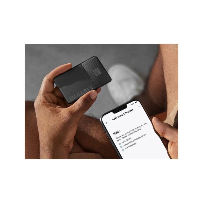 Carte SmartTrack - EUFY - Noir - Compatible Apple Find My - Alarme Ultra-sonore - Étanche