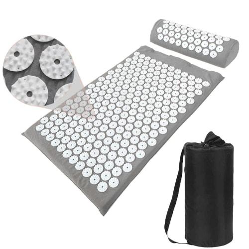 

Acupressure Mat and Pillow Set with Bag - 73 x 42 cm Massage Acupuncture Mat - Naturally Relax Back, Neck, and Foot Muscles - Stress and Pain Relief (