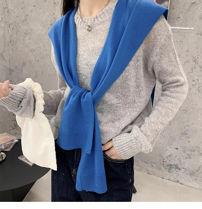 Trendy Korean Style Women's Air-Conditioned Knitted Shawl – Red Sleeveless Vest for All Seasons with Neck Protection