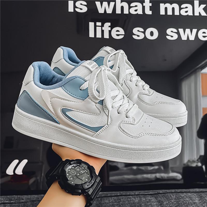 

Мужская мода, повседневная низкая обувь для скейтбординга, удобные кроссовки для мальчиков, студенты, трендовая мягкая подошва, классическая дышащая нескользящая спортивная обувь 44 синий/белый