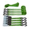 BIG RED Lashing X Set of Secures Ratchet 680kg Breaking Maximum Load Capacity Ideal for Moving and Green Belts, 4.5m 2.5cm Wide, 4, Loads, Tie-Down