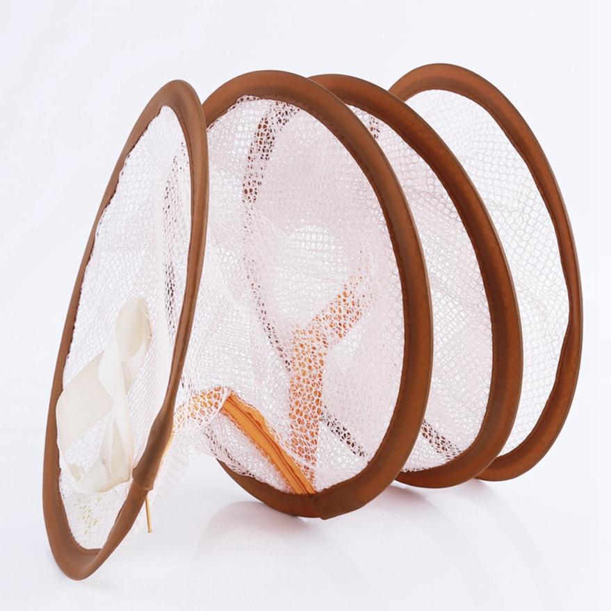 Iumer Fine Nesh Clothes Basket Three-Layer Windproof Zipper Laundry Hanging Drying Net Rack Mesh Storage,Brown Iumer Fine Nesh Clothes Basket Three-Layer Windproof Zipper Laundry Hanging Drying Net Rack Mesh Storage,Brown