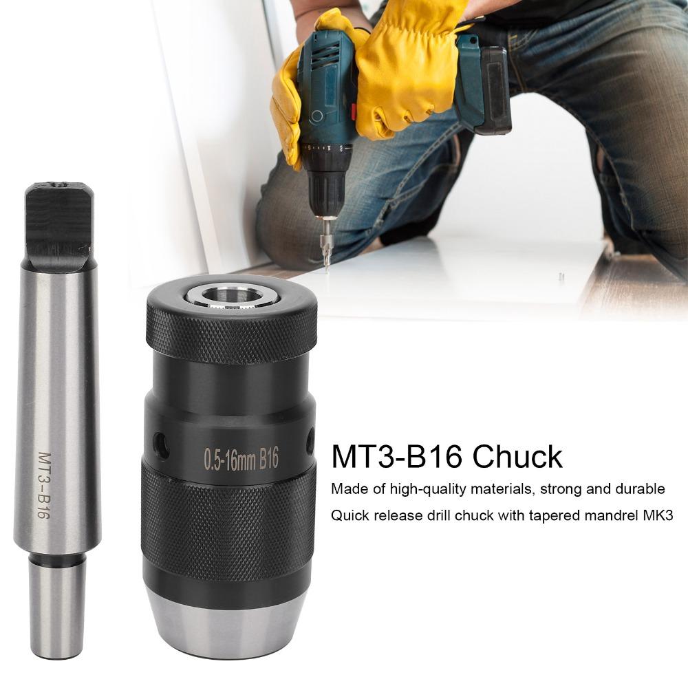 Morse Taper MT3 Keyless Drill Chuck B16 0.5 16mm Morse Taper Drill Chuck  Milling Machine