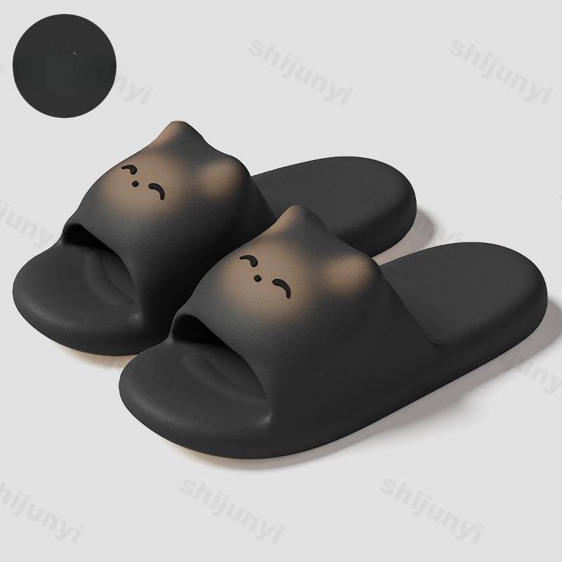Fashion Cartoon Slippers Woman Thick-soled Sandals 2025 Cat Summer Fashion Soft Bottom Fun Beach Men Slippers Women's Sandals EVA Slides