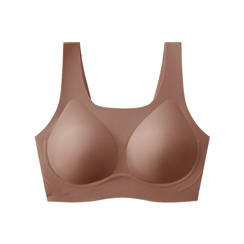 Invisible liquid foundation, seamless women's non-empty cup, thin non-steel ring, sub-breasts, anti-sagging bra