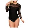 Kadın İç Çamaşırı Bodysuit Gecelik Gecelik Şeffaf File Leotard