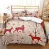 Christmas Elk Duvet Cover Set King Queen Full Twin Size Soft Christmas Trees Snowflake Decor Holiday Bedding Set Comforter Cover