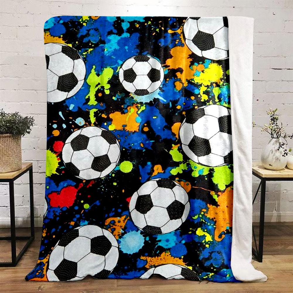 Soccer Ball Splash Blanket bedroom Blanket for Livingroom Couch lunch break Soft throw for Friend's festival Gift