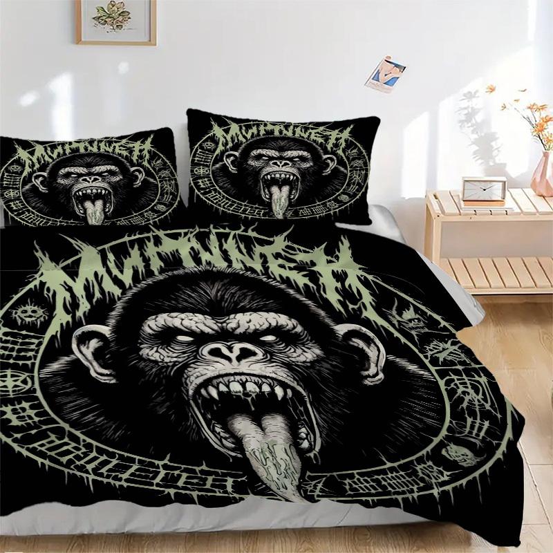 3pcs Mutant Monkey Bedding Set - Includes One Quilt Cover and Two Pillowcases (No Core) - Anime Cartoon Design, Perfect for Bedroom and Gues