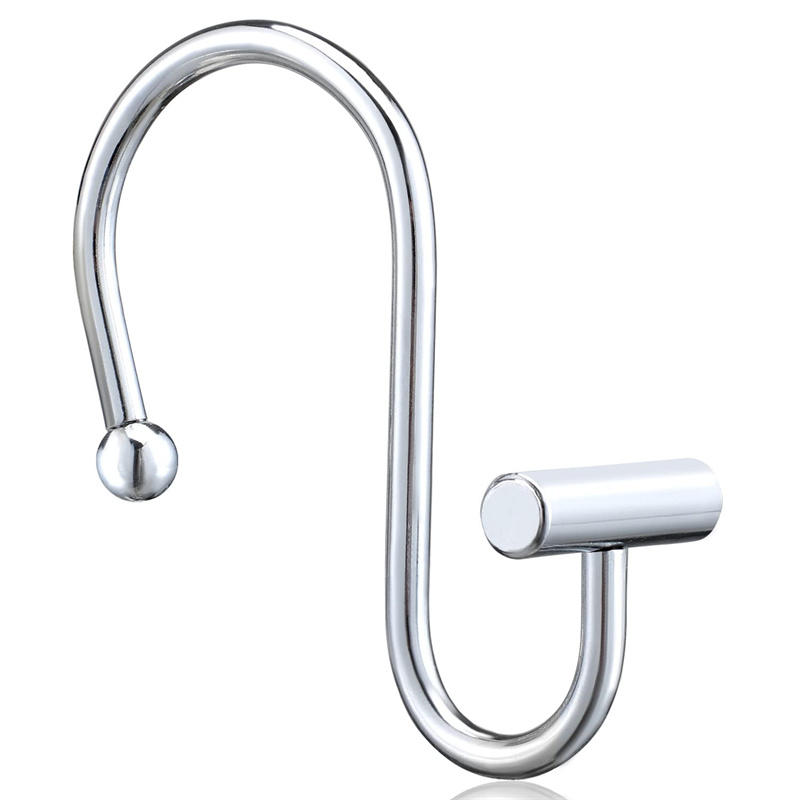 12Pcs Shower Curtain Hooks Rustproof Corrosion Resistant Strong Load-bearing Curtain Rings S-Shaped Electroplated Curtain Hooks