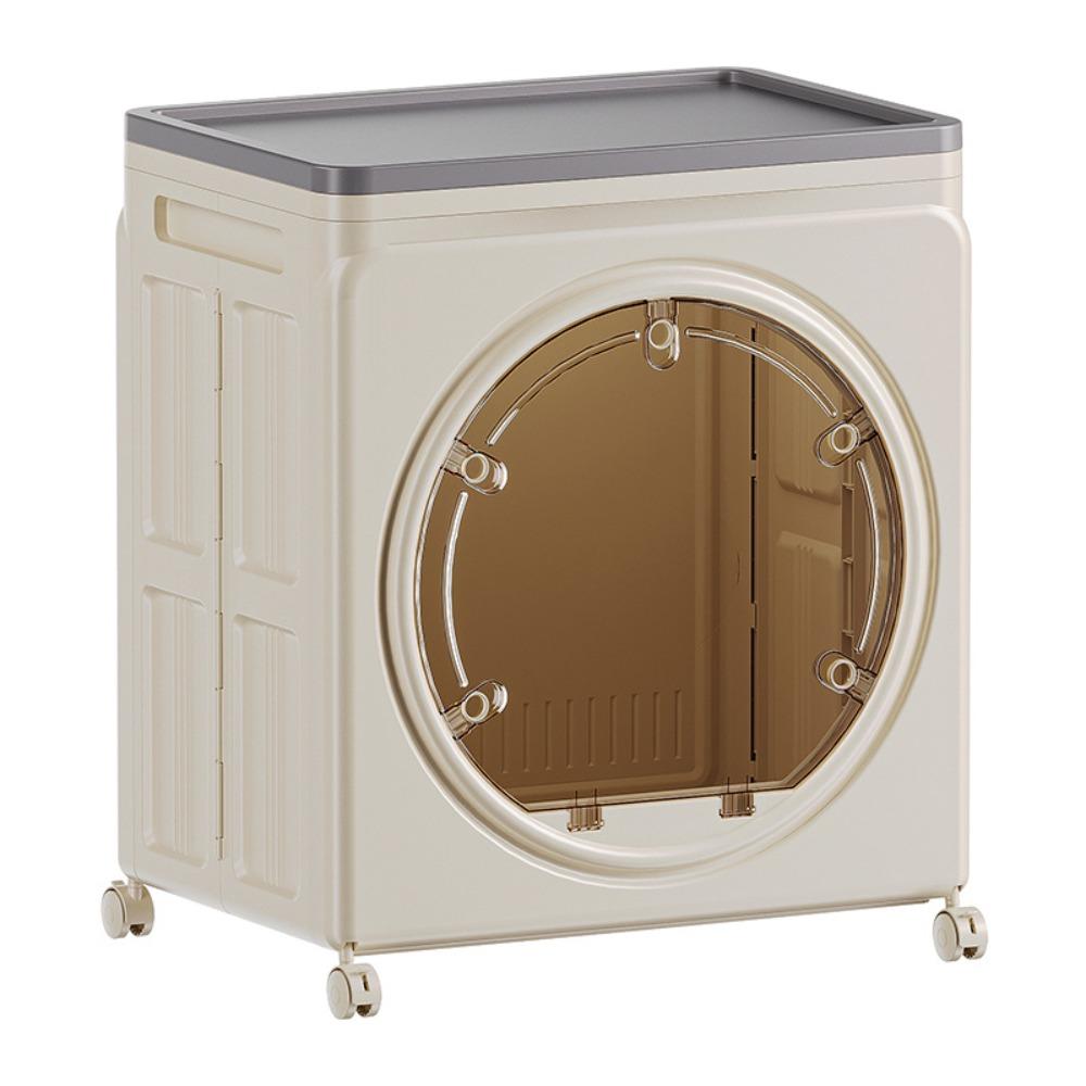 With Pulleys Foldable Storage Box Dustproof Toys Storage Basket Durable Storage Cabinet