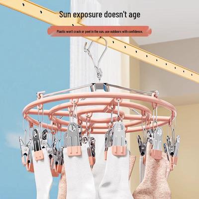 Nerezový víceklipový sušák na ponožky a spodní prádlo