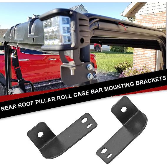 Rear Roof Pillar Roll Cage Bar Reverse LED Light Pod Mounting Brackets Compatible with Polaris Ranger Full Size 2013-2025