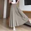 Women's New Style Lazy Style High Waist Slim A-line Half-length Skirt Summer Small Ice Silk Wide-leg Pants