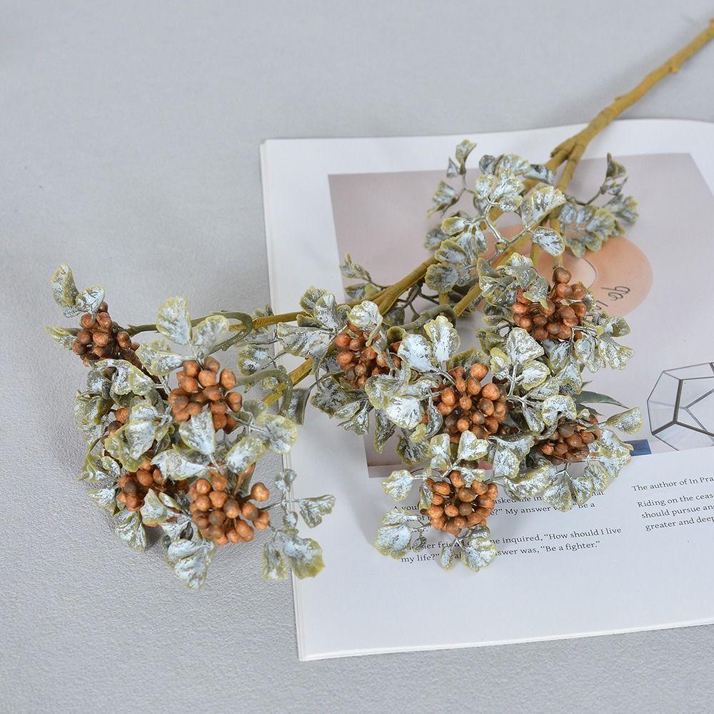 Autumn Colors Raspberry Artificial Flowers Multicolor Faux Berry Branches  Home Decoation