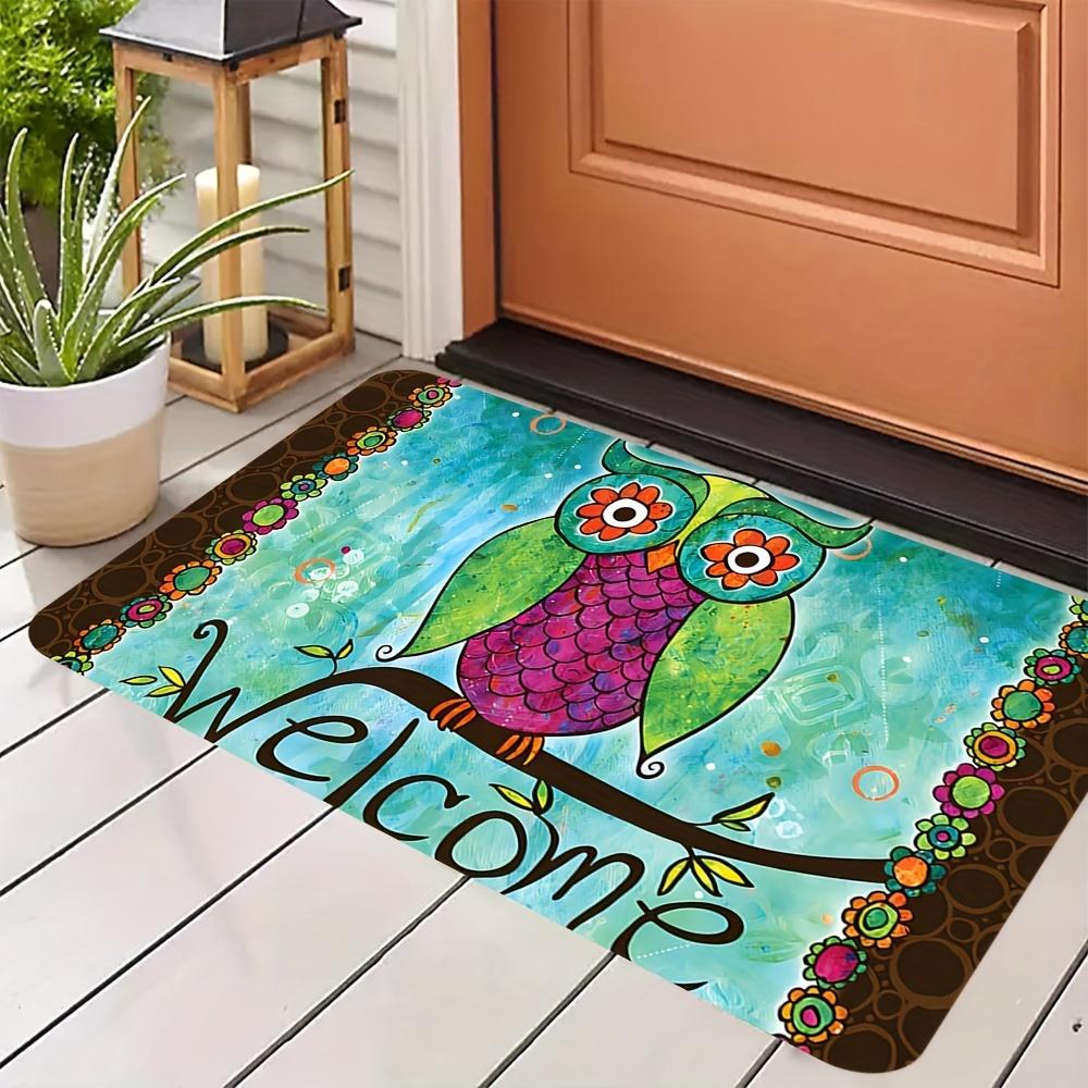 Colorful Parrot Welcome Door Mat Non-Slip Waterproof Washable Entrance Rug for Indoor Outdoor Home Decor Durable Floor Mat