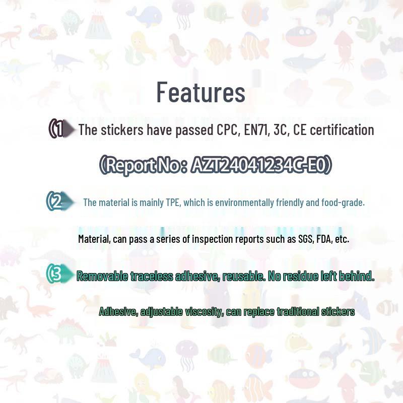 Jelly Sticker Book for Kids: Reusable Baby Stickers, Hot Selling