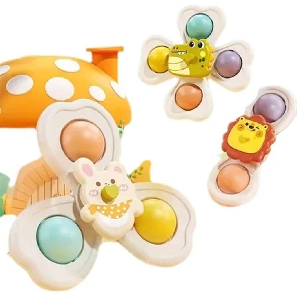 3 Pezzi Giocattoli da Bagno e Doccia Rotanti per Neonati Regali per Bambini Giocattoli con Ventosa