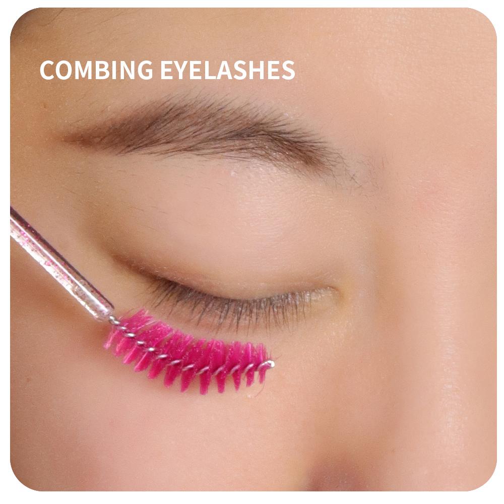 ANNAFRIS 1Pack 50Pcs Disposable Eyelash Brush Soft Head Crystal Eyebrow Brush Lash Extension Brush Mascara Wand Makeup Tool