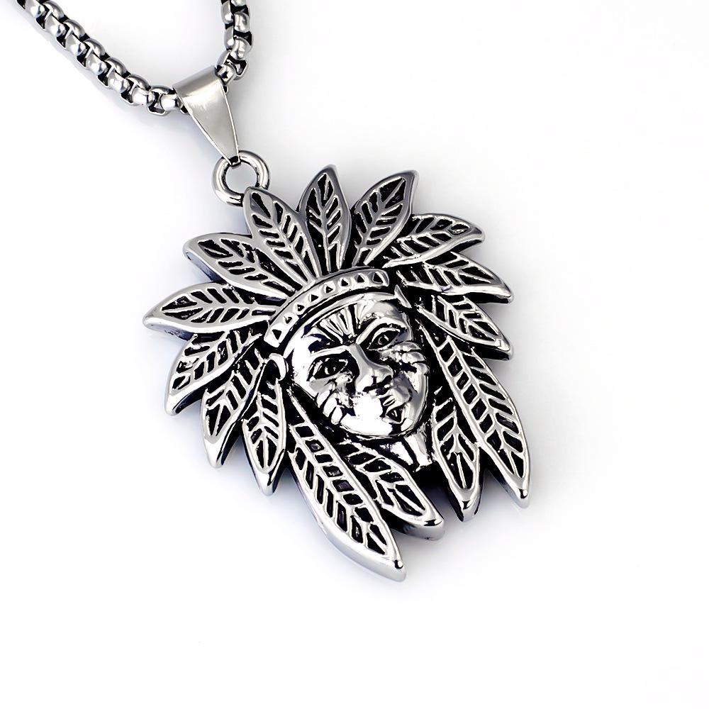 Hip Hop Chinese Dragon Embossed Round Pendant Necklace for Men and Women - Titanium Stainless Steel.