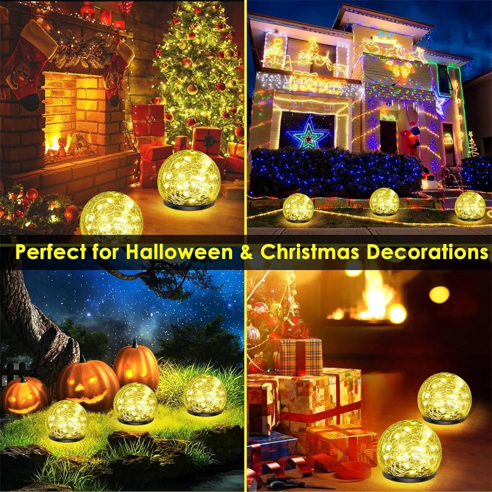 Outdoor Waterproof Led Solar Garden Lights Cracked Glass LED Lights for Walkway Path Patio Park Yard Light Holiday Decoration