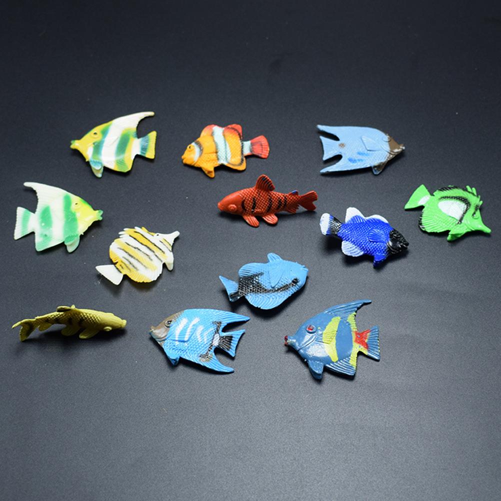 12 ks Mini Tropické Oceánske Ryby Figúrky Domáceho Maznáčika Hračka PVC Hračka Ryba do Bazéna Včasná Výchova Mini Morské Ryby