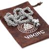 Stainless Steel Viking Wolf Head Pendant Necklace - Norse Mythology Amulet for Men and Women