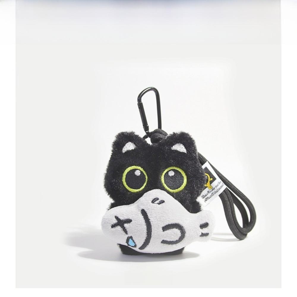Cute Fish Black Cat Plush Doll Keychain Bib Strawberry Doll Bag Pendant Wings Car Key Ring Gifts