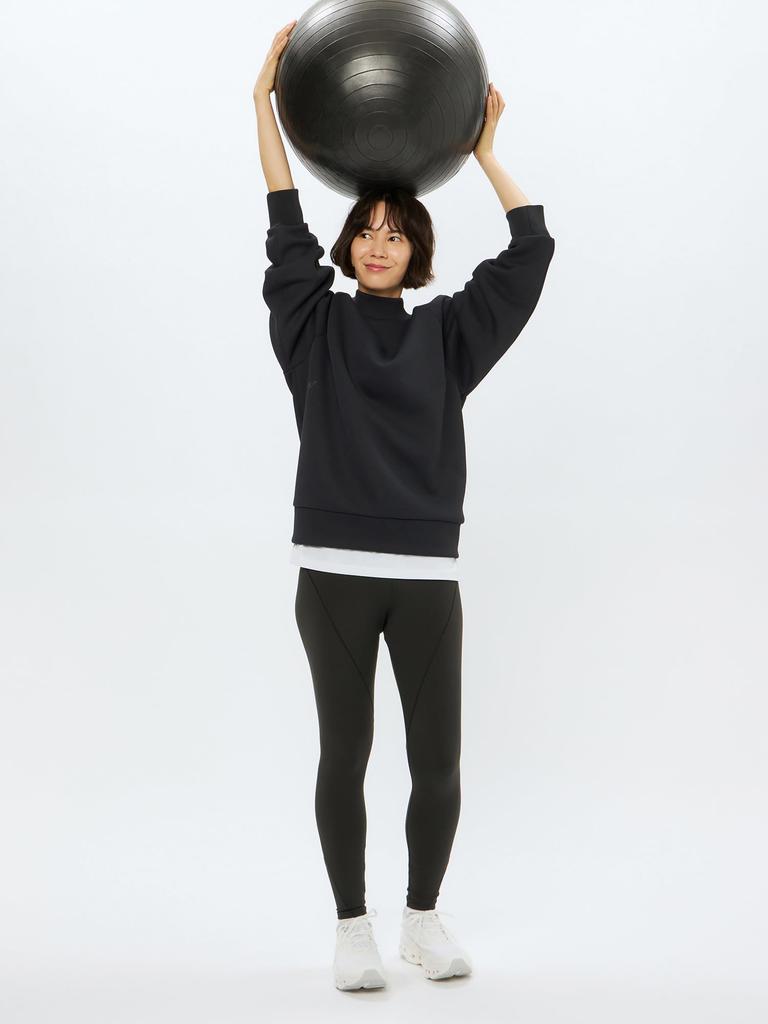 NEUTRAL WORKS. Agave/Air Jersey Crew Sweatshirt, Black, Size L