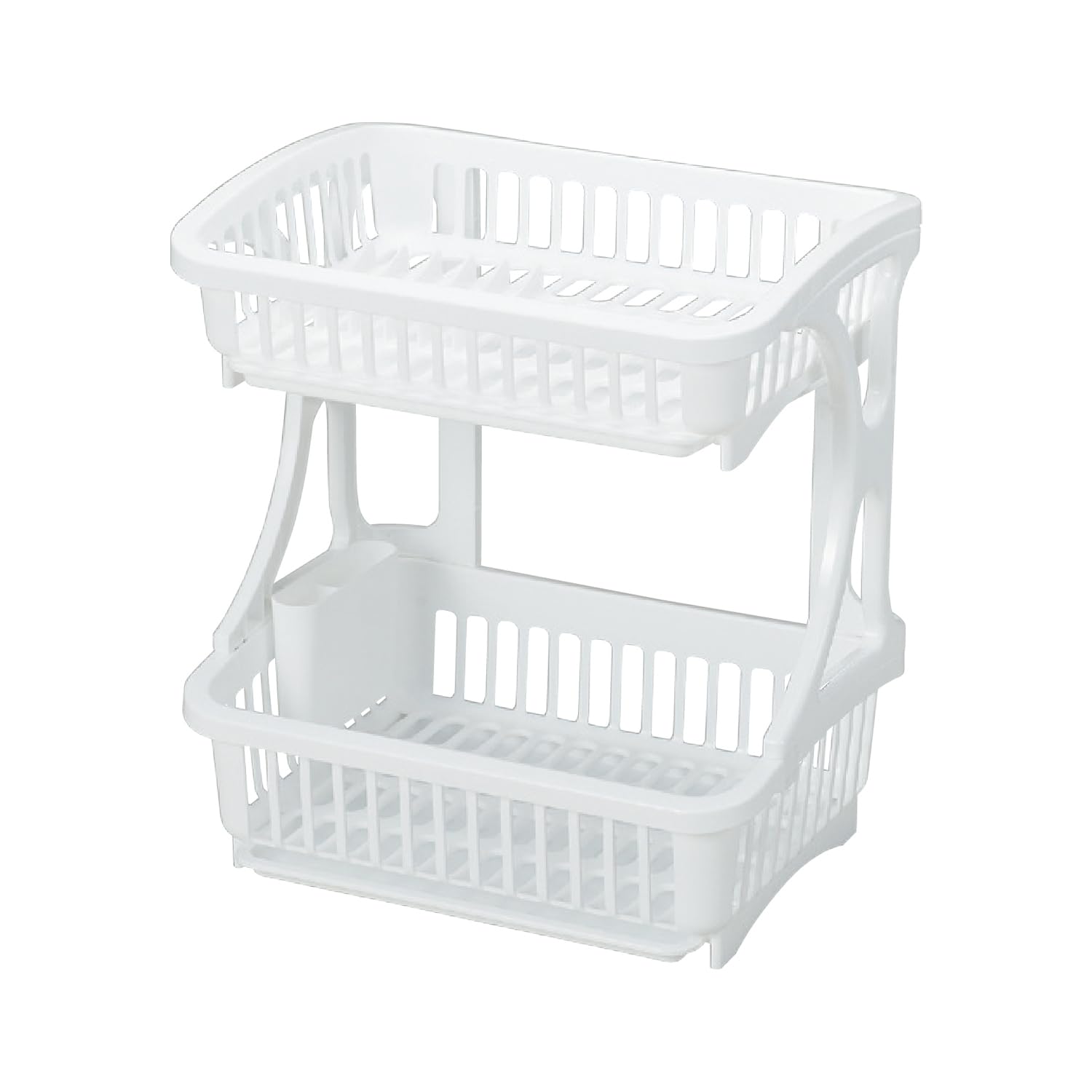 

Pearl Metal Dish Drainer, Rack, 2-Tier, White, Skit, HC-134, Made in Japan