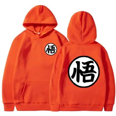 Anime japonês desenho animado goku vintage estampado moda moletom com capuz plus fleece pulôver casual masculino moletom hip hop streetwear