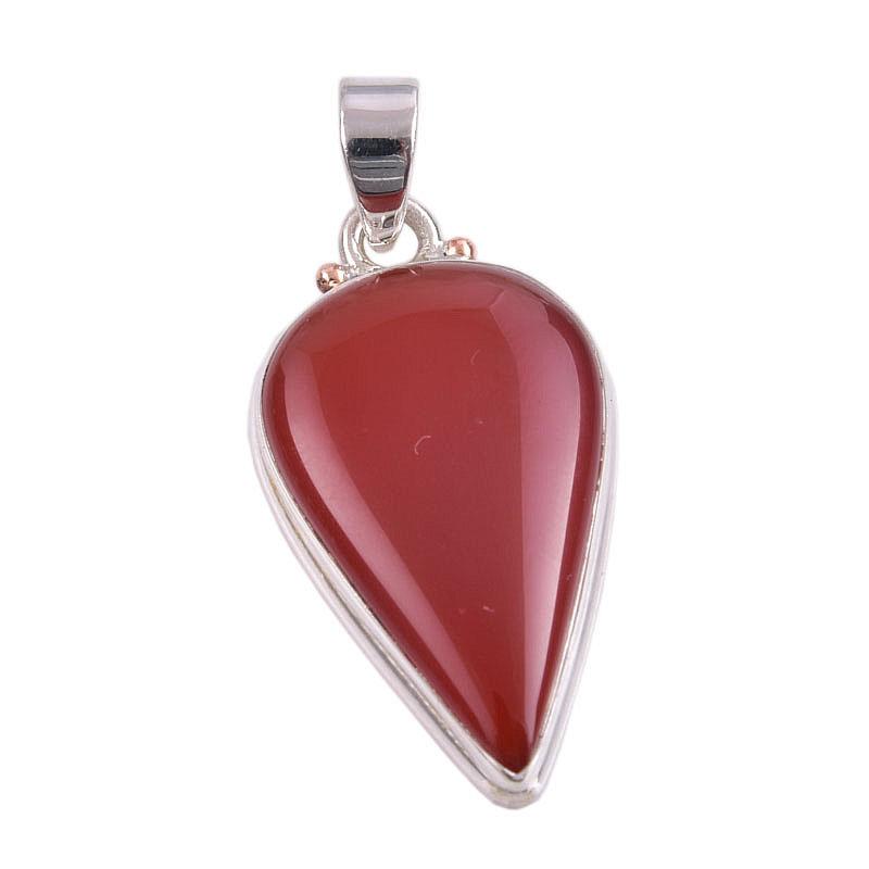Natural Carnelian Gemstone Handmade 925 Solid Sterling Silver Pendant 1.50" M2e69