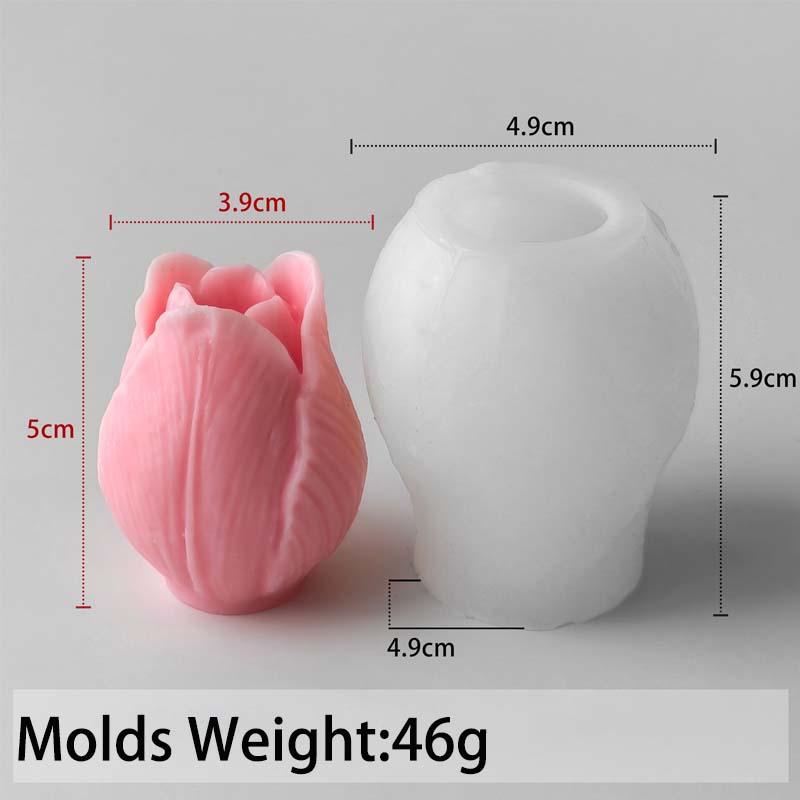 3D Tulip Silicone Candle Mold DIY Handmade Flower Aromath Soap Candles Casting Molds Plaster Resin Craft Gifts Making Supplies