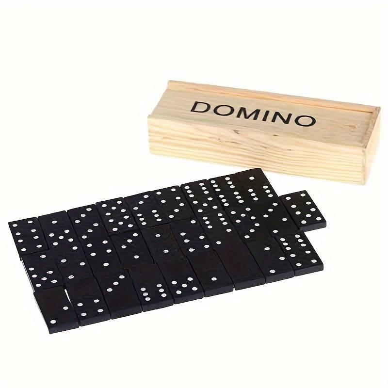 28 Pieces, 1 Set of Wooden Domino Board Games, Travel Fun Tabletop Games, Domino Toys