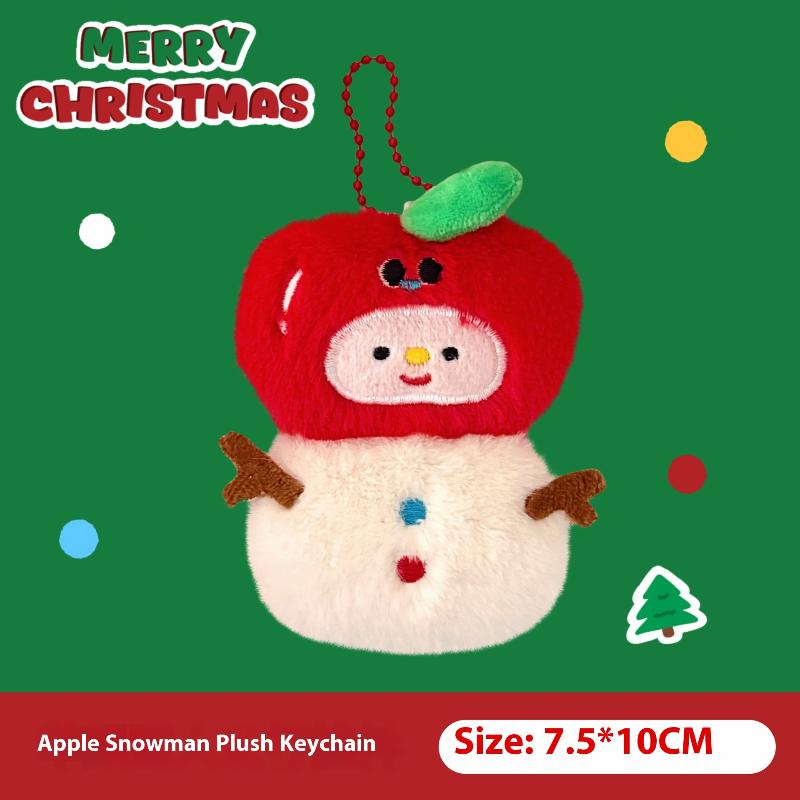 Cartoon Christmas Plush Doll Pendant Keychain Fluffy Cute Creative Soft Stuffed Doll Backpack Pendant Decorative Accessories